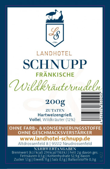Beispielhaftes Nudeletikette Landhotel Schnupp