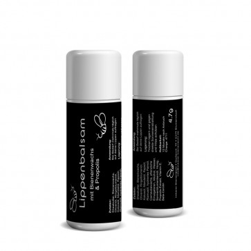 Lippenstiftetiketten "Herzbiene" in Schwarz