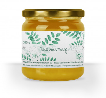 Honigglas-Etikett "Akazienhonig"