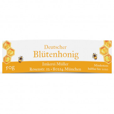 Honigglasetikett "Dicke Biene" in 65 x 20 mm