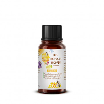 Propolisetiketten auf Tropfflasche 20 ml für Propolistinkturen