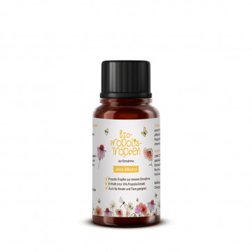 Propolisetiketten auf Tropfflasche 20 ml für Propolistinkturen