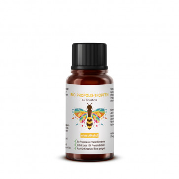 Propolisetiketten auf Tropfflasche 20 ml für Propolistinkturen