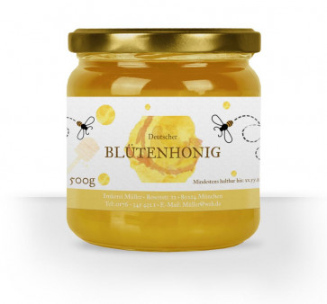 Honigglas-Etiketten "Abstrakt" in Gelb