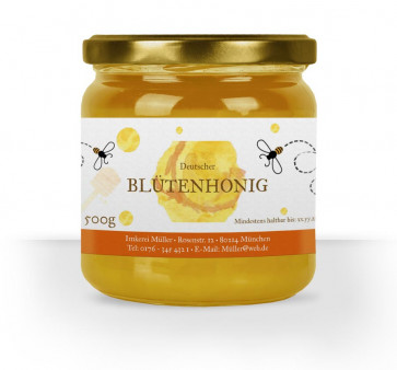 Honigglas-Etiketten "Abstrakt" in Orange