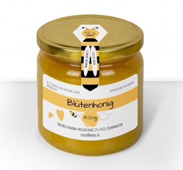 Gewährverschluss "Honigliebe" (Version dicke Biene) auf Glas