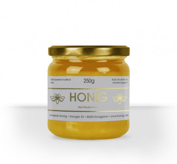 Kleine Honigetikett "Flower Bee" auf Honigglas