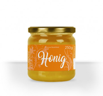 Design "Swing" - in Orange - ideal für 250g Honiggläser 
