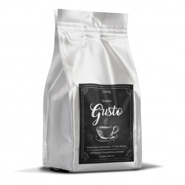 Große Kaffeeetiketten "Gusto"- Vorderseite