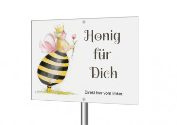 Werbeschild "Bienenkönigin"