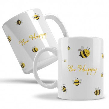 Keramiktasse "Bee happy"