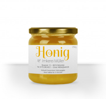 Kl. Honigglasetiketten "Honigzauber" in Gelb