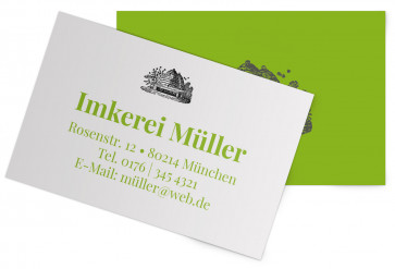 Visitenkarten "Bienenhaus" grün