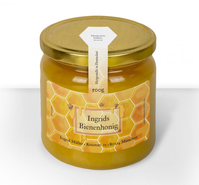 Honigglas Etiketten Gewahrverschlusse Ingrids Honig