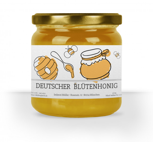 Honigglas Etiketten The Bee
