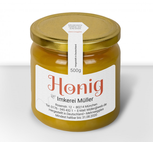 Honigglas Etiketten Gewahrverschlusse Honigzauber