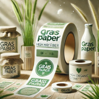 Graspapier-Etiketten auf Rolle (jedes Format) - per Upload