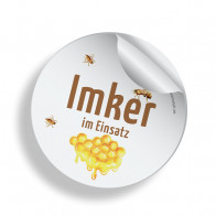 Imker-im-Einsatz Aufkleber "Wabenhonig" - Lagerprodukt