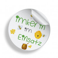Imkerin-im-Einsatz Aufkleber "Mein Schwarm" - Lagerprodukt