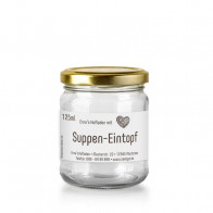 Kleine Etiketten "Suppeneintopf mit Herz"