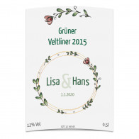 Flaschenetiketten "Blumenkranz"