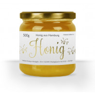 Honigetiketten "Flying Bee" mit Goldprägung