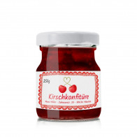 Kleine Konfitüren-Etiketten "Kirschen Pur"