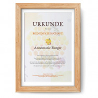 Bienenpatenschaft-Urkunde "Aquarell Wabe"