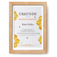 Bienenpatenschaft-Urkunde "Dicke Biene"
