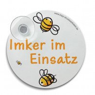 Imker-im-Einsatz Schild "Bee Fun" mit Saugnapf - Lagerprodukt
