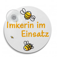 Imkerin-im-Einsatz Schild "Bee Fun" mit Saugnapf - Lagerprodukt