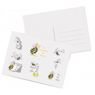 Sticker-Postkarten "Bienenkönigin" - Neues Design - (Lagerprodukt)