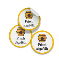 Rundes Etikett Ø 25 mm "Frisch abgefüllt" (Lagerprodukt)