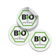 Rundes Etikett Ø 25 mm "Biosiegel" (Lagerprodukt)