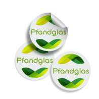 Rundes Etikett Ø 25 mm "Pfandglas" (grün) (Lagerprodukt)