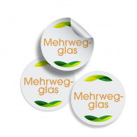 Rundes Etikett Ø 25 mm "Mehrwegglas" (gelb) (Lagerprodukt)