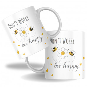 Keramiktasse "Don't worry, bee happy"