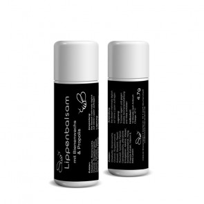 Lippenstiftetiketten "Herzbiene" in Schwarz