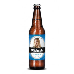 Ansicht Bieraufkleber "Michaela" auf Bierflaschen