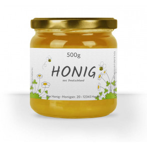 Etikett "Gänseblümchen" auf Honigglas