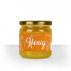 Design "Swing" - in Orange - ideal für 250g Honiggläser 