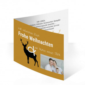 Weihnachtskarten "Waldweihnacht" in Gold