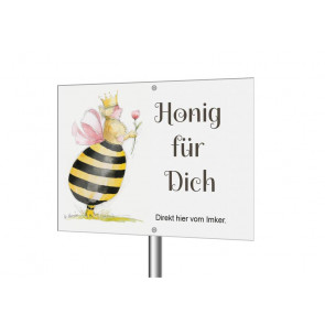 Werbeschild "Bienenkönigin"