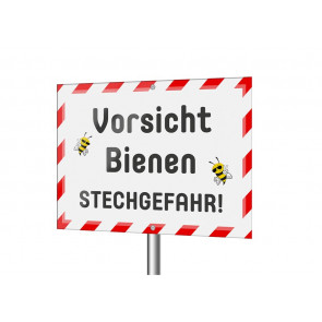 Schild "Vorsicht Bienen! Stechgefahr!"