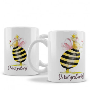 Bedruckte Keramiktasse "Bienenkönigin"