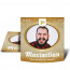 Bieretiketten "Geburtstags-Max" mit braunem Hintergrund