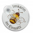 Hinterglasschild "Dicke Biene"