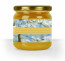 Honigglas-Etikett "Blue Bee" in gelb