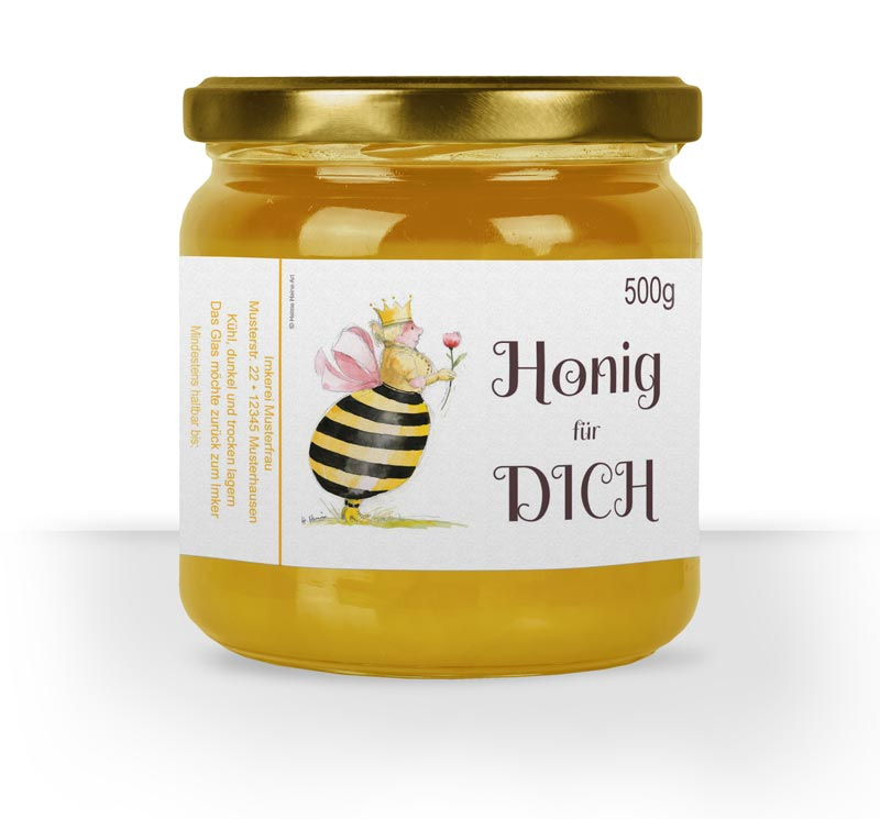 Helme Heine Honigetikett "Bienenkönigin"
