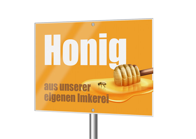 Werbeschild "Honigklecks"